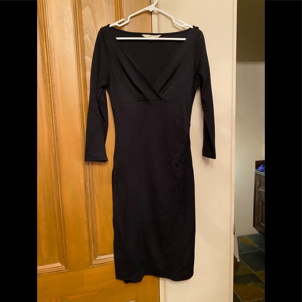 DVF wool jersey dress with sexy open neckline